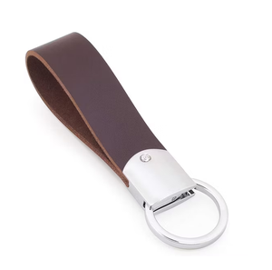 Leather Key Chain Brown Stitched Design <b>Custom</b> Best Quality Leather <b>Keychain</b> with <b>Custom</b> Logo - Product Image 3