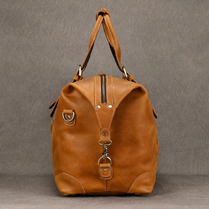 Bolsa de Viaje Unisex de Cuero Genuino con Cierre de Cremallera, Capacidad de 30-40L, Compartimento Interior, Estilo Casual - Product Image 2