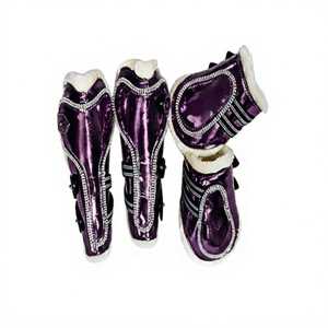 Protège-tendons en cuir verni pour chevaux, protections de jambes pour l'équitation, couleur personnalisée, équipement équestre - Product Image 3