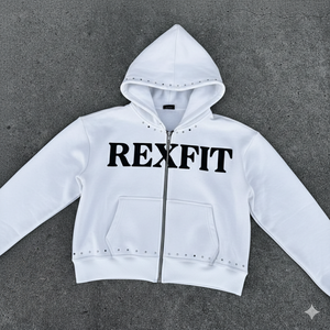 REXFIT SPORTS Custom Manufacturer <b>Men</b>’s Tracksuit Set Screen Printing Premium High Quality Cotton Streetwear Zip-Up <b>Hoodie</b> - Product Image 2