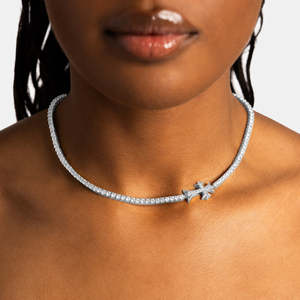 Collier tennis en argent sterling 925 avec pendentif croix, aspect diamant VVS1, pour femmes et hommes - Product Image 5