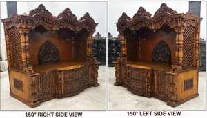Large Size Designer <b>Mandir</b> for Hindu Pooja Room Traditional Wooden Temple for Home Large Teak Wood Temple for Home Sale - Product Image 2