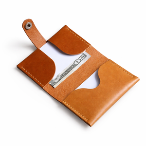 Cartera Minimalista de Cuero Genuino Personalizada, Duradera, con Patrón de Hilo Vintage, para Uso Diario, para Tarjetas de Visita y Dinero - Product Image 4