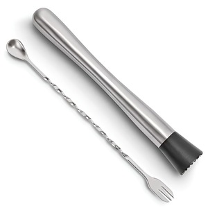 2 Pieces Bar <b>Tools</b> Accessories Bartender Kit Fork Spoon Muddler Stainless Steel Ice <b>Tools</b> for Home Bar Hotel - Product Image 1