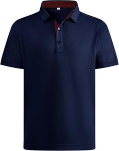 เสื้อแขนสั้นผู้ชาย ระบายอากาศได้ดี ซับเหงื่อ ผ้าถัก |   ชุดกอล์ฟสีพื้นแบบปรับแต่งได้สำหรับใส่ลำลอง - Product Image 3