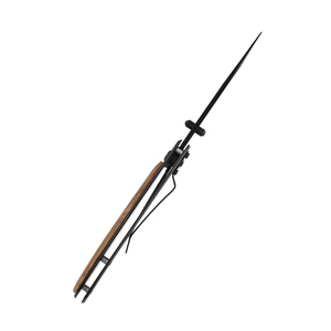 Navaja Plegable Utilitaria con Hoja de Acero de 20.8cm, Punta de Gota, Perilla de Pulgar, Mango de Madera, Diseño Artístico, Grosor de 0.5mm, Longitud Total de 6.7in - Product Image 5