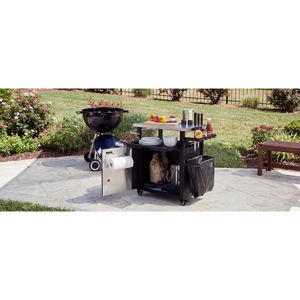 Carrello da Esterno K K 39.5'' con Piano in Acciaio Inox, Armadietto Portaoggetti, Forno per Pizza e Ruote - Carrello Bar da Esterno - Product Image 3