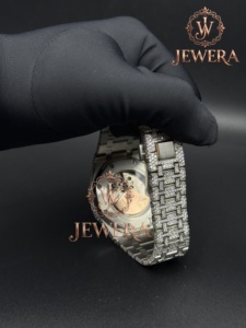 Full Stone Hip Hop Moissanite Diamond Watch with OEM ODM Customization for Global Distributors and Importers Available for Sale - Product Image 4