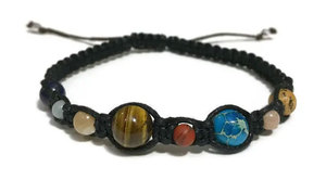 Handmade Macrame Natural Stone <b>Bracelet</b> Adjustable Beaded Boho Healing Crystal <b>Bracelet</b> Jewelry for Women Men - Product Image 2