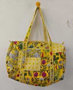 Custom Digital Printed 100% Pure Cotton Quilted Vintage Women's Duffle <b>Bag</b> for Travel <b>Beach</b> And Summer Winter Antumn Use - Product Image 4