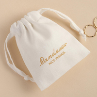 Sac à cordon en coton sergé à chevrons personnalisé, pochette d'emballage cadeau pour bijoux et cosmétiques avec logo estampé à chaud pour bagues, rouges à lèvres, parfums