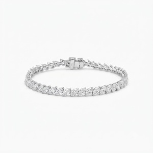 Bracelet tennis élégant en diamants de laboratoire taille marquise, certifié IGI, en or massif 10K 14K 18K, couleur DEF, clarté VS VVS - Product Image 2