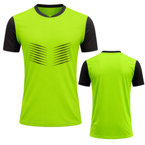 Maillot de football vert néon et noir léger, respirant, anti-humidité, uniforme d'entraînement sportif pour équipe - Product Image 1