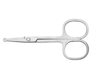 Tijeras para Vello Nasal de Acero Inoxidable con Punta Curva Plateada para Diestros, para el Cuidado de las Cejas, Modelo UBI 9100107 - Product Image 3