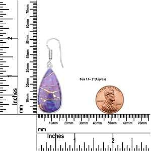 Pendientes Colgantes Clásicos y Elegantes con Turquesa Morada en Varias Formas, Ideales para Regalos de Compromiso, Fiesta o Aniversario - Product Image 3