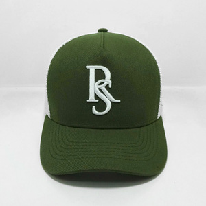 Casquette de camionneur pour adulte, fabriquée au Vietnam, avec logo brodé 3D modifié, structure 5 panneaux, dos en maille, style streetwear de haute qualité pour jeunes. - Product Image 1