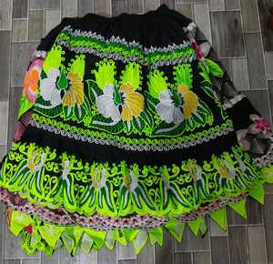 Custom Elegant Luxury <b>Long</b> Maxi <b>Skirt</b> Women Solid Color Casual Floral Micronesian Fabric Embroidery Work <b>Skirts</b> Mid-Calf Length - Product Image 4