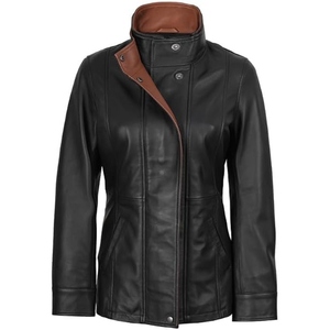 Manteau long élégant en cuir véritable pour femme – Qualité supérieure, coupe classique, idéal pour l'hiver – Options personnalisables - Product Image 5