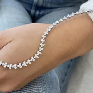 Sparkling Moissanite Diamond Bracelet High Quality 18K White Gold Non-Fade Hip Hop Jewelry for Men and Women - Product Image 3