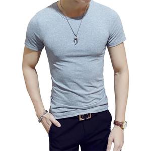 เสื้อยืดคอกลมแขนสั้นทรงปกติสำหรับผู้ชาย ผ้าถักสีตัดต่อ 100% คอตตอน แห้งเร็ว 320 กรัม สไตล์ลำลอง - Product Image 3