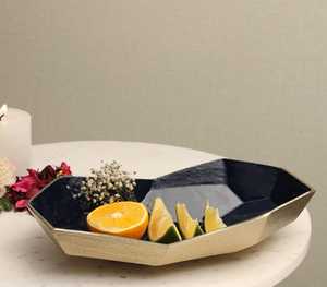 Bol de service contemporain en aluminium haut de gamme, finition polie, intérieur noir, fait main, écologique, durable, cadeau de mariage - Product Image 5