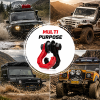 Fourniture d'usine G209 Manille de récupération forgée rouge à crochet fendu avec bloc de tirage pour 4x4, tout-terrain, SUV, camion