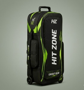 Premium Hit Zone Cricket <b>Kit</b> Bag Spacious Equipment Organizer with <b>Rolling</b> Wheels Strong Build Outdoor Sports Travel Use - Product Image 1
