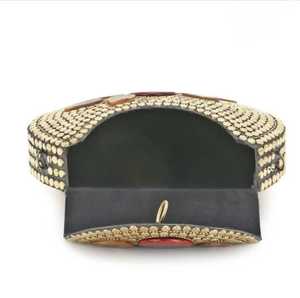 Gold Plated Brass Clutch <b>Bag</b> With <b>Studs</b> Irregular Shape Fashion Metal Craft Art Collectible - Product Image 5