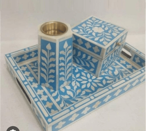 Juego de quemador Bakhoor con forma de estrella de lujo, soporte de incienso de madera decorativo con incrustaciones con taza de latón pulido para uso doméstico y de regalo - Product Image 4