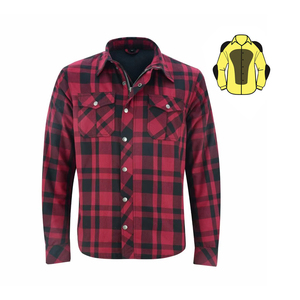 Custom Printed Logo 100% Cotton Eco-Friendly Breathable Over Size Motorcycle Kevlar <b>Flannel</b> <b>Shirt</b> for <b>Men</b> Pakistan Manufacture - Product Image 1