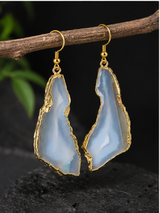 Collier en pierre gemme naturelle Druzy, pendentif en pierre brute pour la fabrication de bijoux, boucles d'oreilles pendantes bohèmes unisexes - Product Image 3