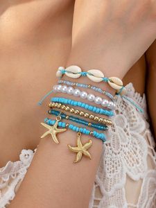 Elegant Beaded <b>Bracelet</b> With <b>Shell</b> For Women Daily Wear Parties Gift Premium Quality Wristband Ethnic Fashion Jewelry Accessory - Product Image 1
