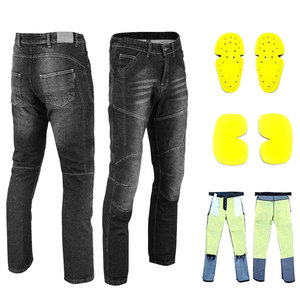 Jean en denim délavé pour homme avec poches pour protections, respirant, résistant à l'abrasion, pour toutes les saisons - Product Image 5