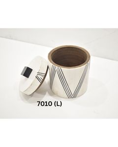 Premium Round Decorative Storage <b>Box</b> with Lid – Modern Resin & MDF Organizer - Product Image 5