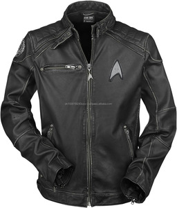 Custom Men's High Street Style <b>Long</b> Sleeve <b>Leather</b> <b>Jacket</b> Coated Windproof Breathable High Quality Cow Skin Stand Collar Latest - Product Image 2