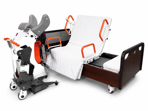 <b>Black</b> Dual Adjustable Metal Patient Lift with Seat and Safety <b>Harness</b> for Mobility Assistance - Product Image 5