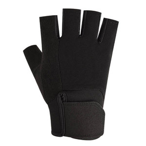 Gants de musculation demi-doigts unisexes pour la gym, antidérapants, respirants, avec support de poignet, noirs, fermeture auto-agrippante - Product Image 4