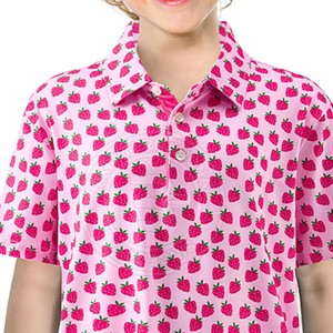 เสื้อโปโลกอล์ฟออกแบบเอง พิมพ์ลายแบบซับลิเมชั่น เสื้อกีฬาแขนสั้นสำหรับเด็ก เสื้อผ้ากีฬา - Product Image 4
