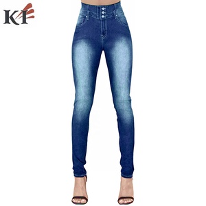 KEVEN IMPEX Wholesale Custom Women Mid <b>Waist</b> Solid Color Straight <b>Jeans</b> Eco-Friendly Breathable Regular Fit Full Length Denim - Product Image 2