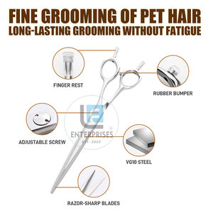Ciseaux de toilettage pour animaux de compagnie en acier inoxydable de qualité supérieure à prix avantageux pour chats et chiens, vente directe d'usine - Product Image 2