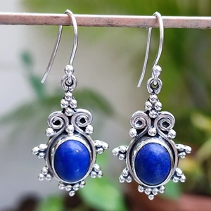 Pendientes de Lapislázuli en Plata de Ley 925, Hechos a Mano, Pendientes de Promesa para Mujer, Estilo Boho, Joyería con Piedra de Nacimiento de Septiembre - Product Image 3