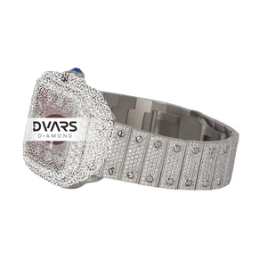นาฬิกาข้อมือหรูหราทันสมัย ควอตซ์ กันน้ำ ตัวเรือนโลหะผสม พรีเมียม คริสตัลแซฟไฟร์ สี D เพชรโมอิสซาไนต์ VVS1 สำหรับนักธุรกิจ - Product Image 2