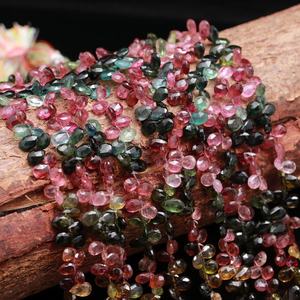 Cuentas de Turmalina 100% Naturales en Forma de Briolette, Turmalina Multicolor Facetada de 5x7mm, 8 Pulgadas para la Fabricación de Joyas - Product Image 3