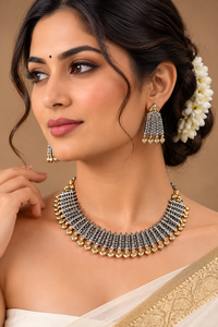 Traditional Bohemian Trendy Lovers Ruby Gold Plated Bezel Setting Necklace Jhumka Earrings Women's Jewelry Set Engagement - Product Image 2