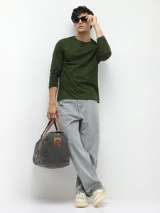 T-shirts de luxe pour hommes en gros, à manches longues, tricotés, col rond, coupe classique, style streetwear, 100 % coton, écologiques et respirants - Product Image 3