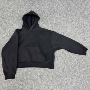 340g Boxy Cropped Knit Hoodie Custom Applique Hoodies Heavyweight Wide Waistband Boxy Cropped Hoodies - Product Image 5