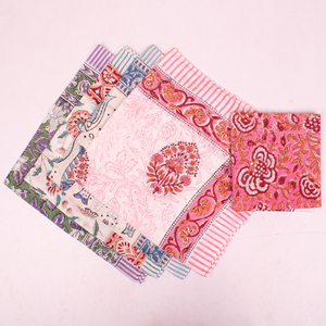 Indian Handmade Block Printed Floral Organic Cotton Breathable Lightweight Square Bandana Boho Neck Hair Wrap Eco-Friendly Pet - Product Image 4