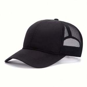 Casquette de baseball respirante en maille à séchage rapide, couleur unie, 6 panneaux, style sportif, pour l'été, vente en gros - Product Image 3