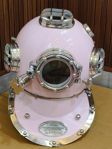 Réplique de casque de plongée vintage rose Mark V, casque de plongée sous-marine nautique, décoration maritime, modèle de collection - Product Image 2