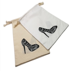 Bolsa de lona con cordón para zapatos Bolsa antipolvo Bolsa de algodón con cordón con logotipo - Product Image 3
